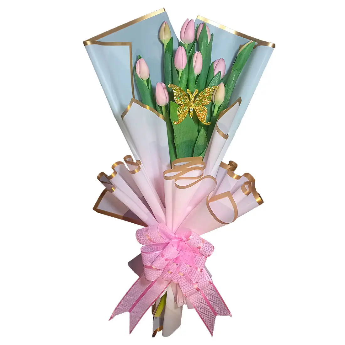 ramo de tulipanes rosado