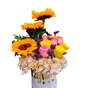 Box de Rosas y Girasoles
